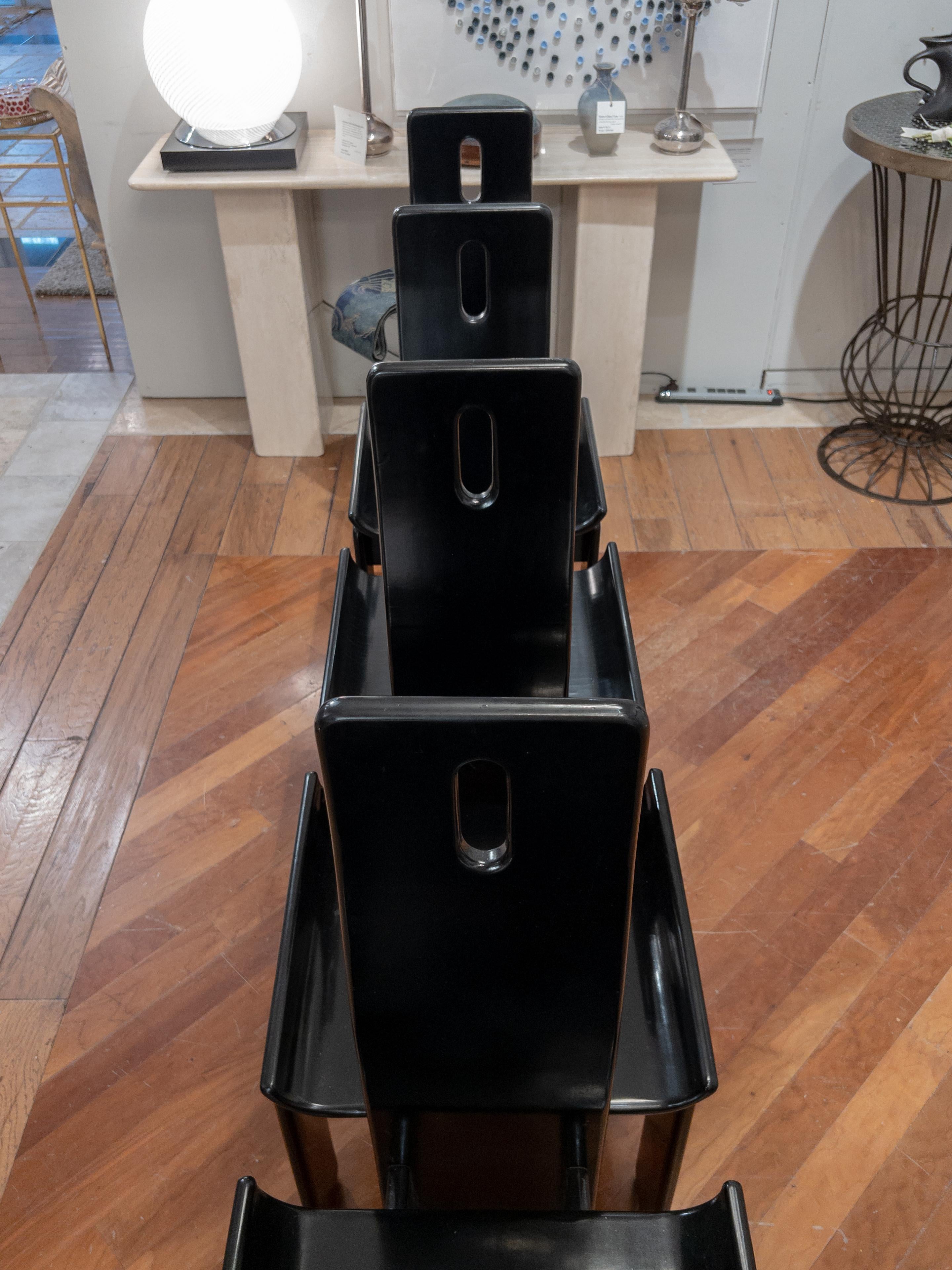 Four Black Post Modern Chairs For Sale 6