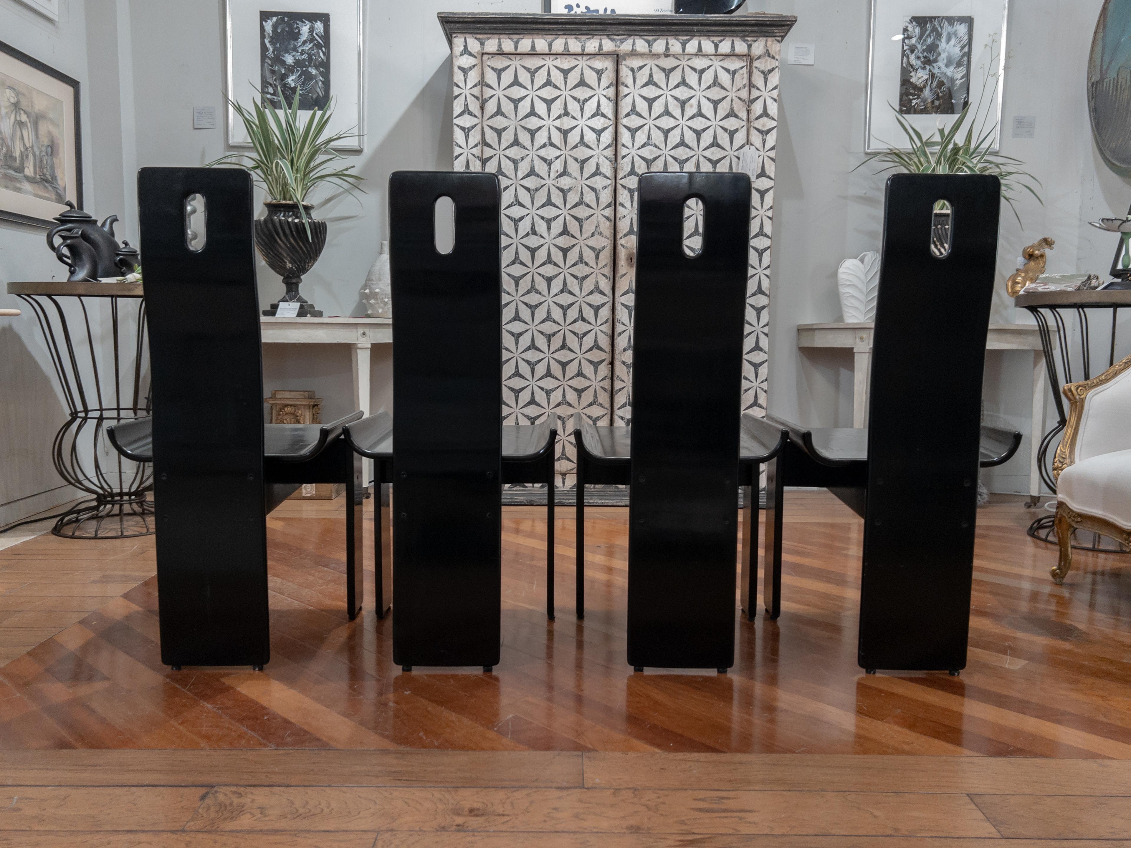 Four Black Post Modern Chairs For Sale 1