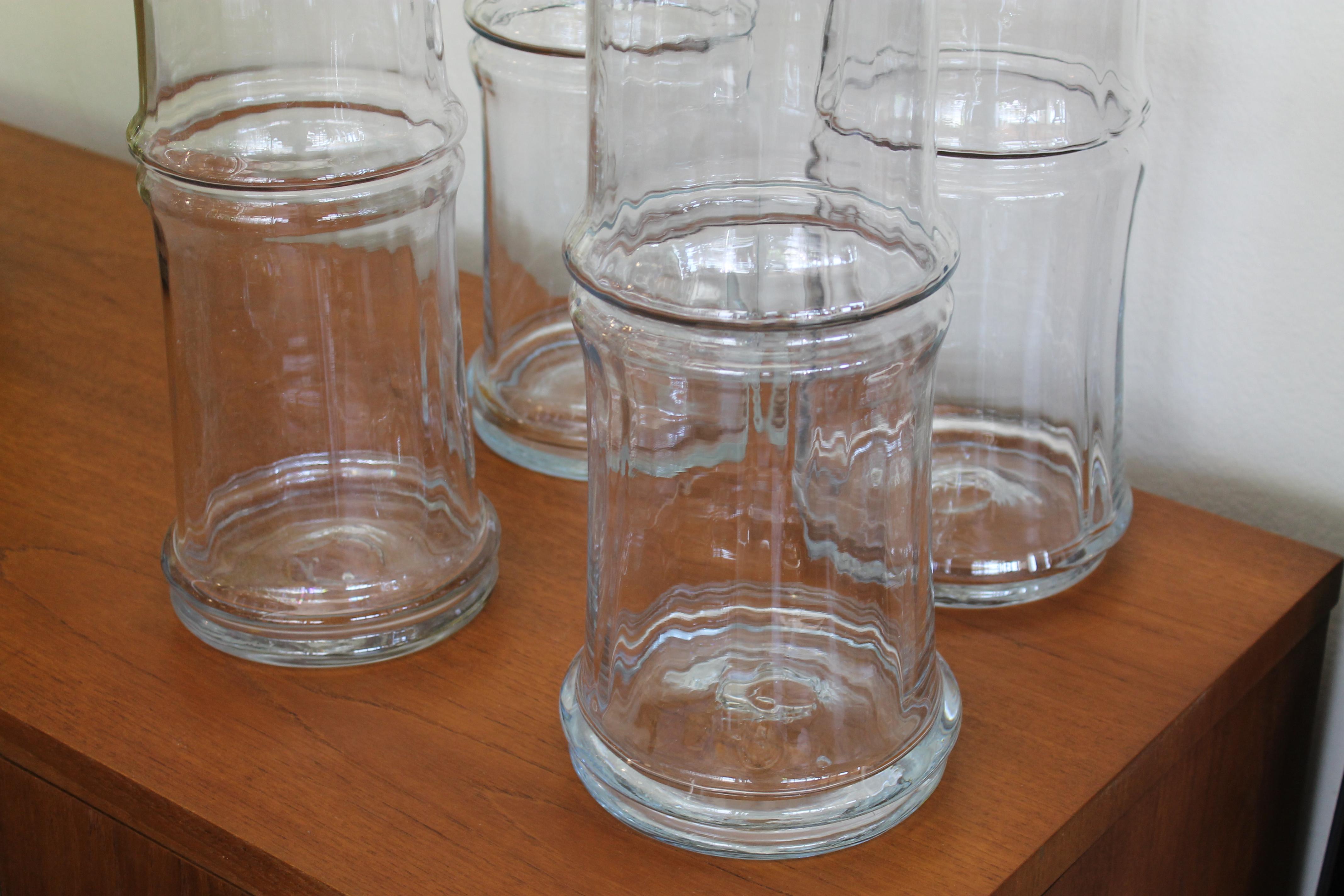 Mid-Century Modern Four Blenko Bamboo Glass Vases