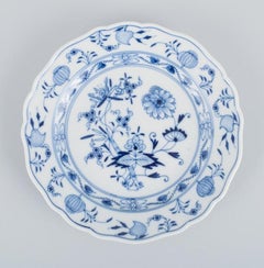 Four Blue Onion Pattern Plates, Meissen, Germany, Approx. 1900