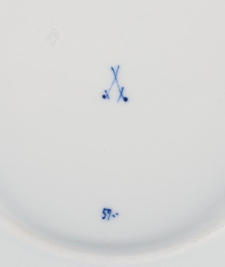 Porcelain Four Blue Onion Pattern Plates, Meissen, Germany, Approx. 1900 For Sale