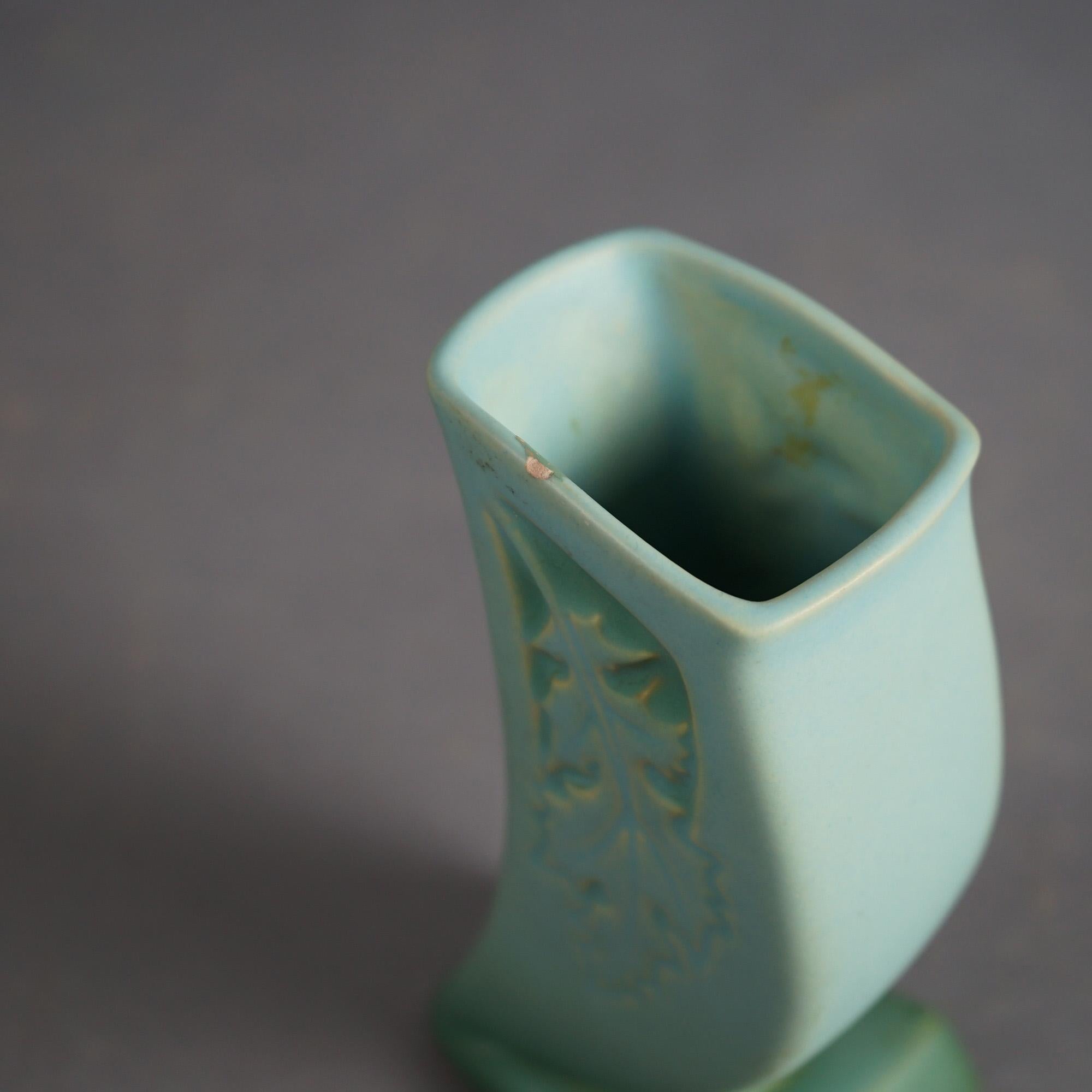 Arts and Crafts Four Blue Roseville Art Pottery Items Mid 20thC