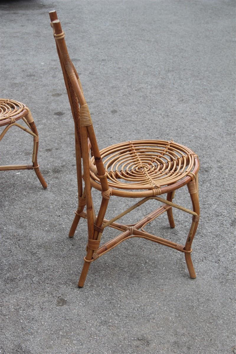 Chairs Bamboo Italian Design Straw Articulated Design Great Shape For Sale 4