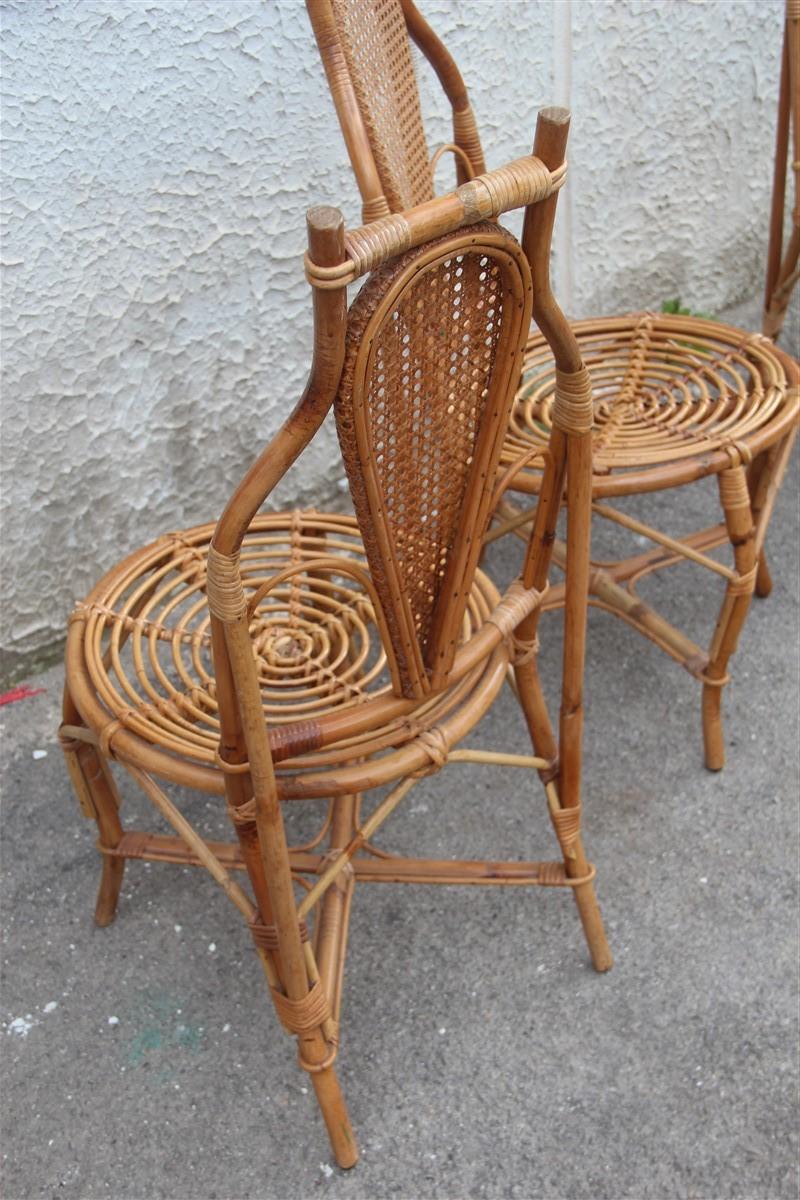 Chairs Bamboo Italian Design Straw Articulated Design Great Shape For Sale 1