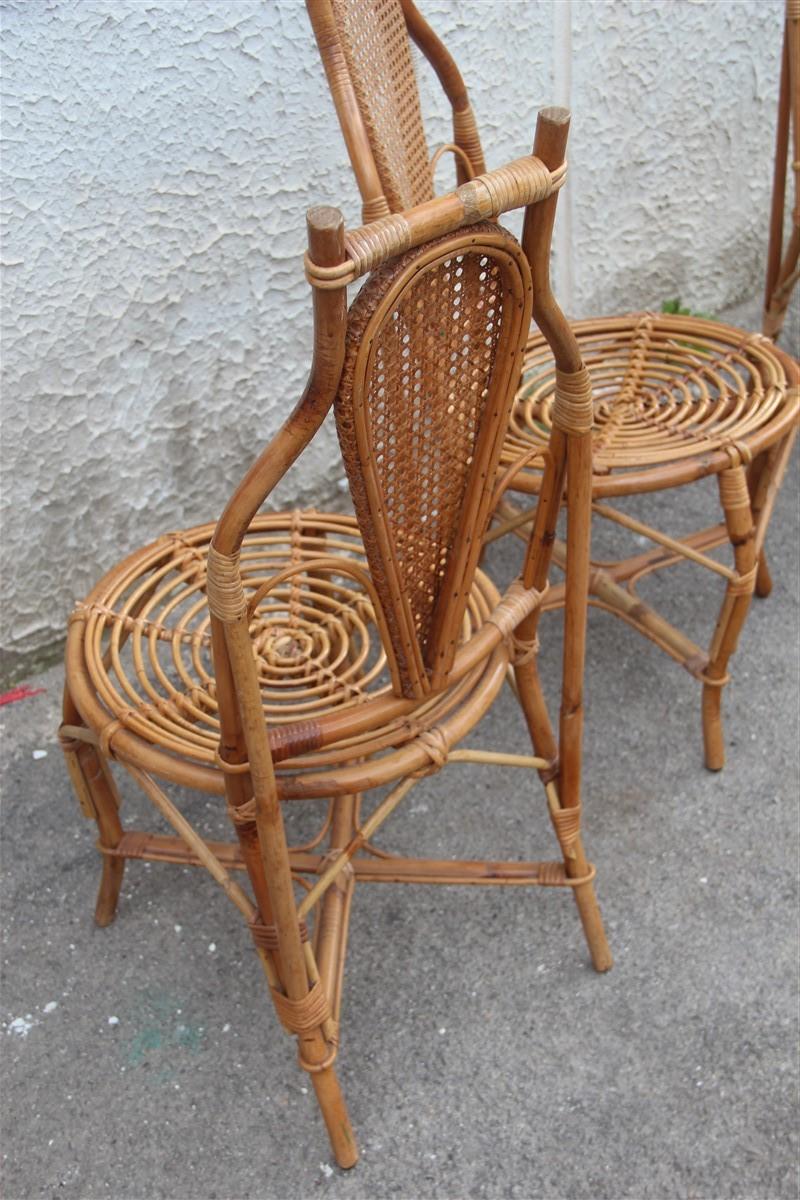 Chaises en bambou design italien, design articulé en paille, forme parfaite en vente 1