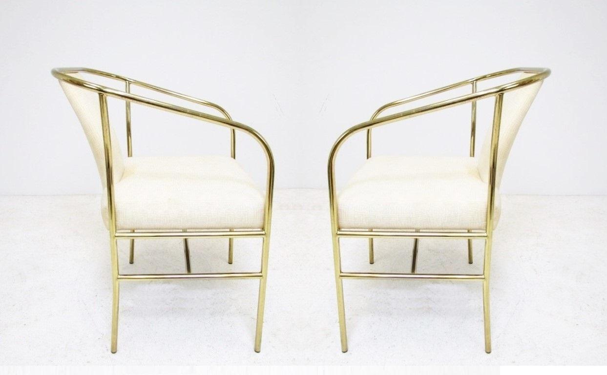 American Four Brass Armchairs by Milo Baughman for Thayer Coggin For Sale