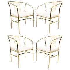 Four Brass Armchairs by Milo Baughman for Thayer Coggin