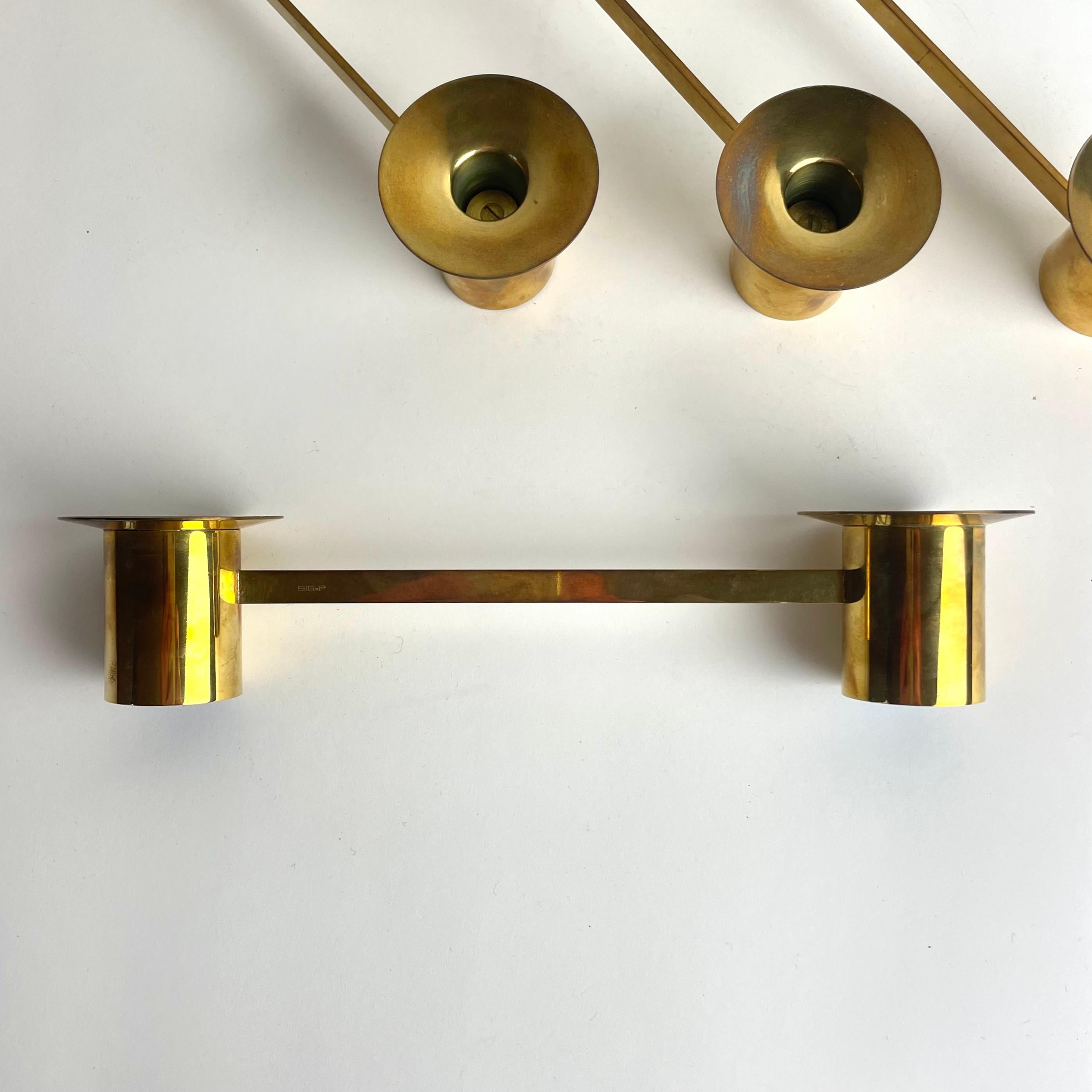 Quattro candelieri in ottone di Sigurd Persson. The Modern Scandinavian Mid-century Modern. in vendita 5