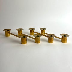 Quatre bougeoirs en laiton de Sigurd Persson. Scandinave moderne du milieu du siècle dernier