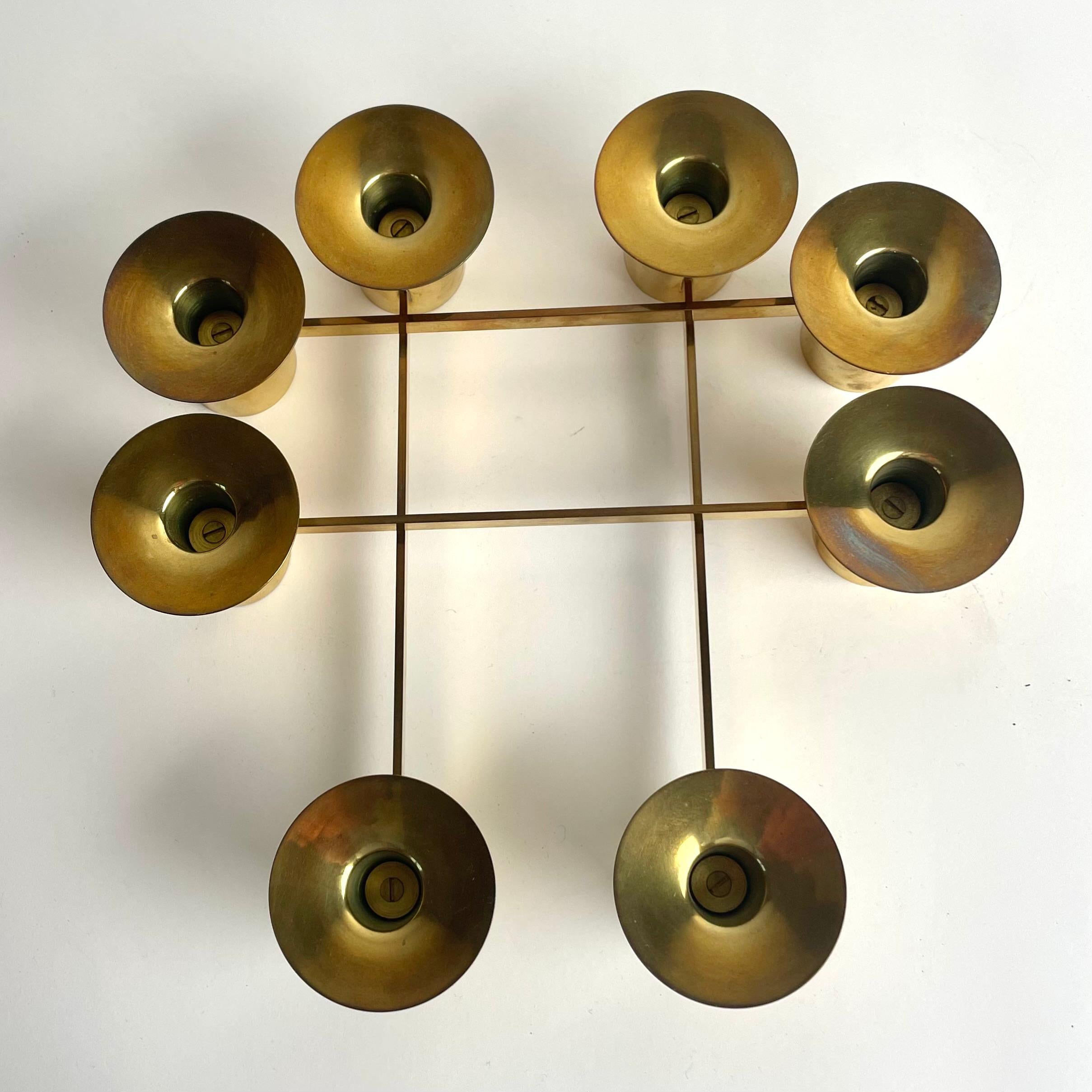 Ottone Quattro candelieri in ottone di Sigurd Persson. The Modern Scandinavian Mid-century Modern. in vendita