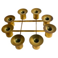 Cuatro candelabros de latón de Sigurd Persson. Escandinavo Moderno de mediados de siglo.