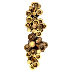 Four Brass Tubular Candlesticks in the Style of Gio Ponti