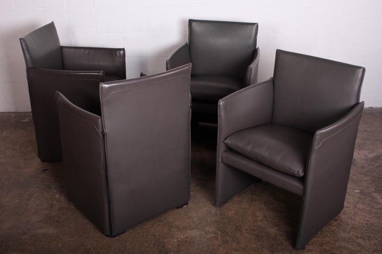 A set of four leather 