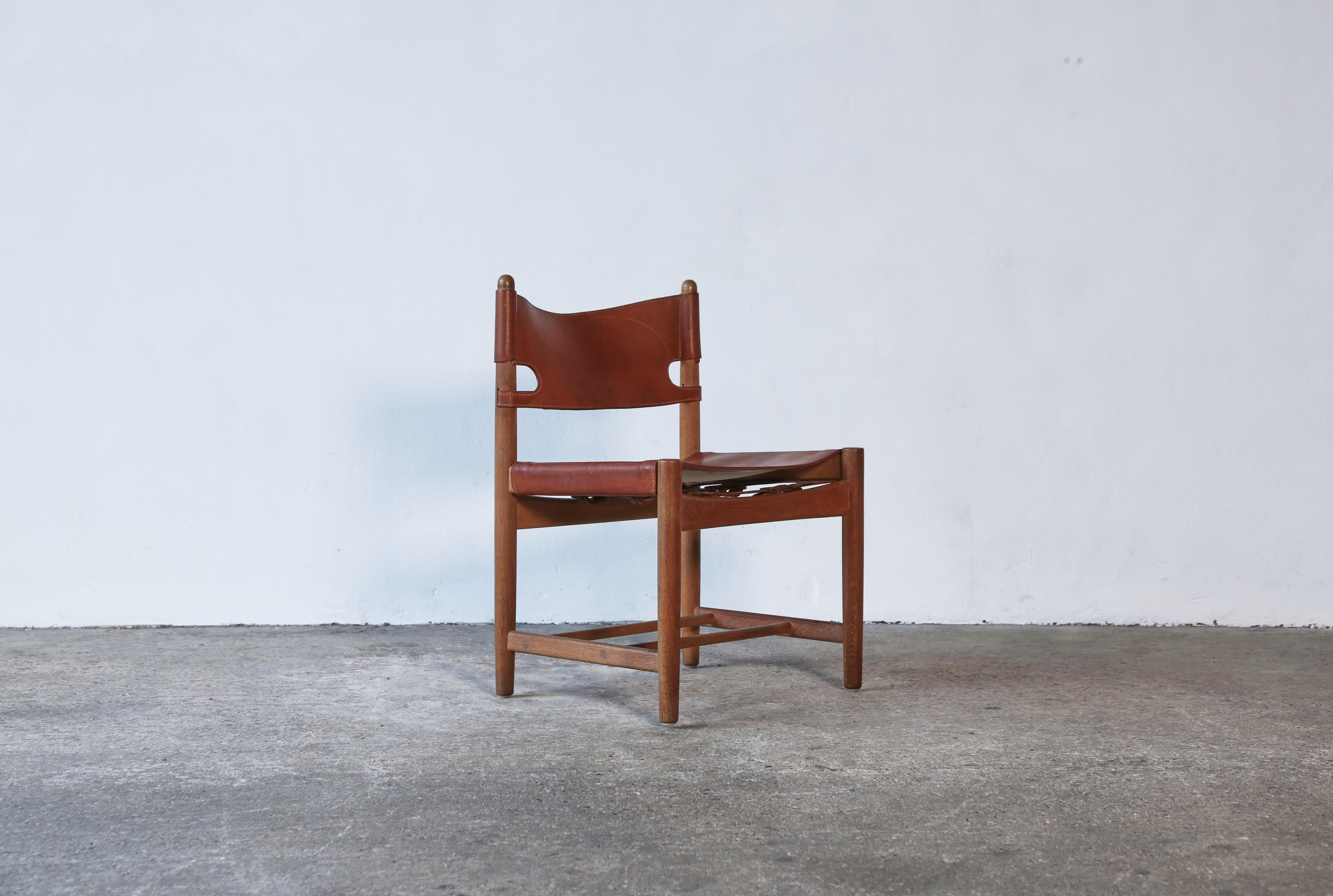 Four Børge 'Borge' Mogensen Hunting Dining Chairs Model 3251, Denmark, 1960s For Sale 12