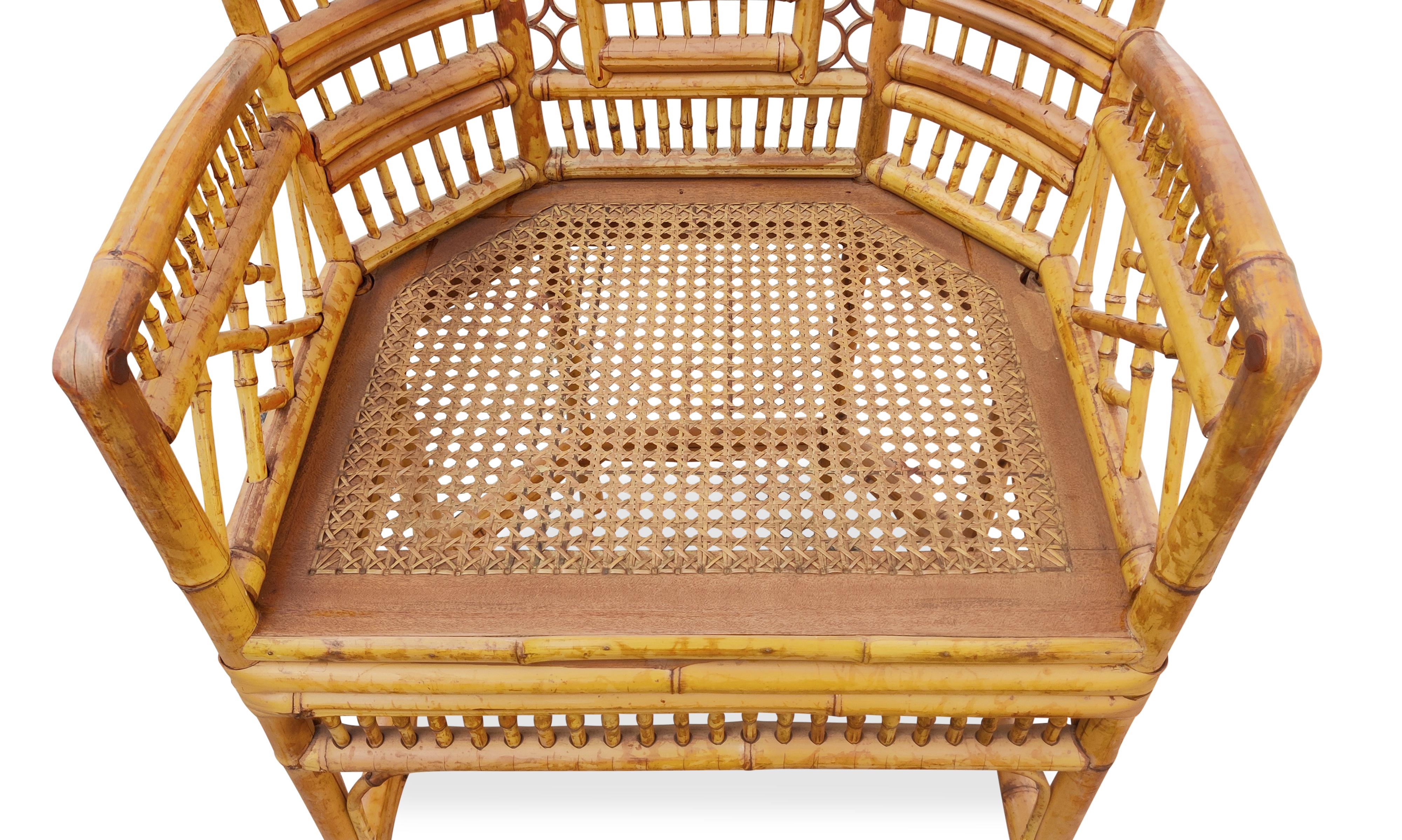 Four Brighton Pavilion Style Bamboo Chairs by Thomasville Hollywood Regency 3