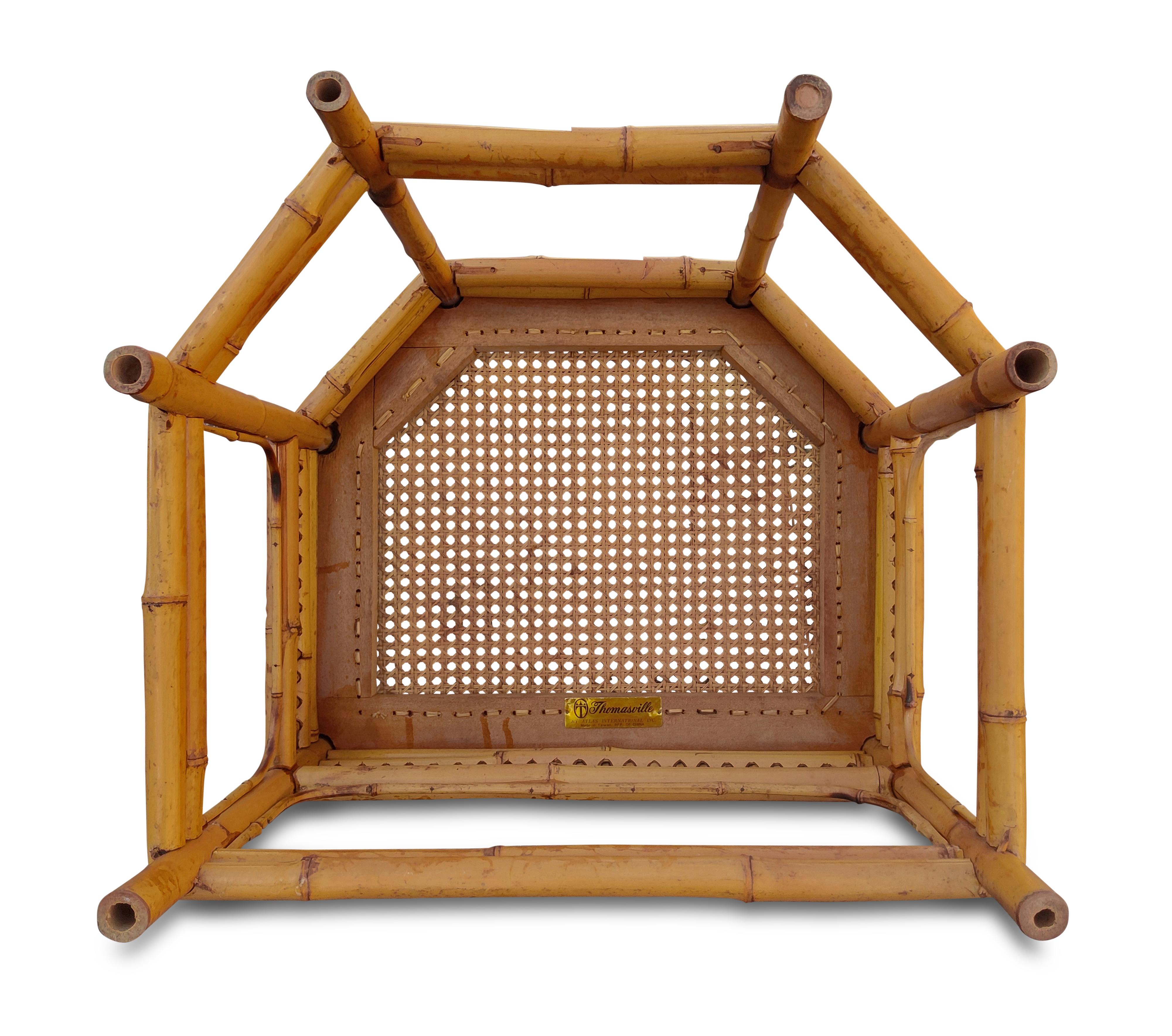 Four Brighton Pavilion Style Bamboo Chairs by Thomasville Hollywood Regency 4