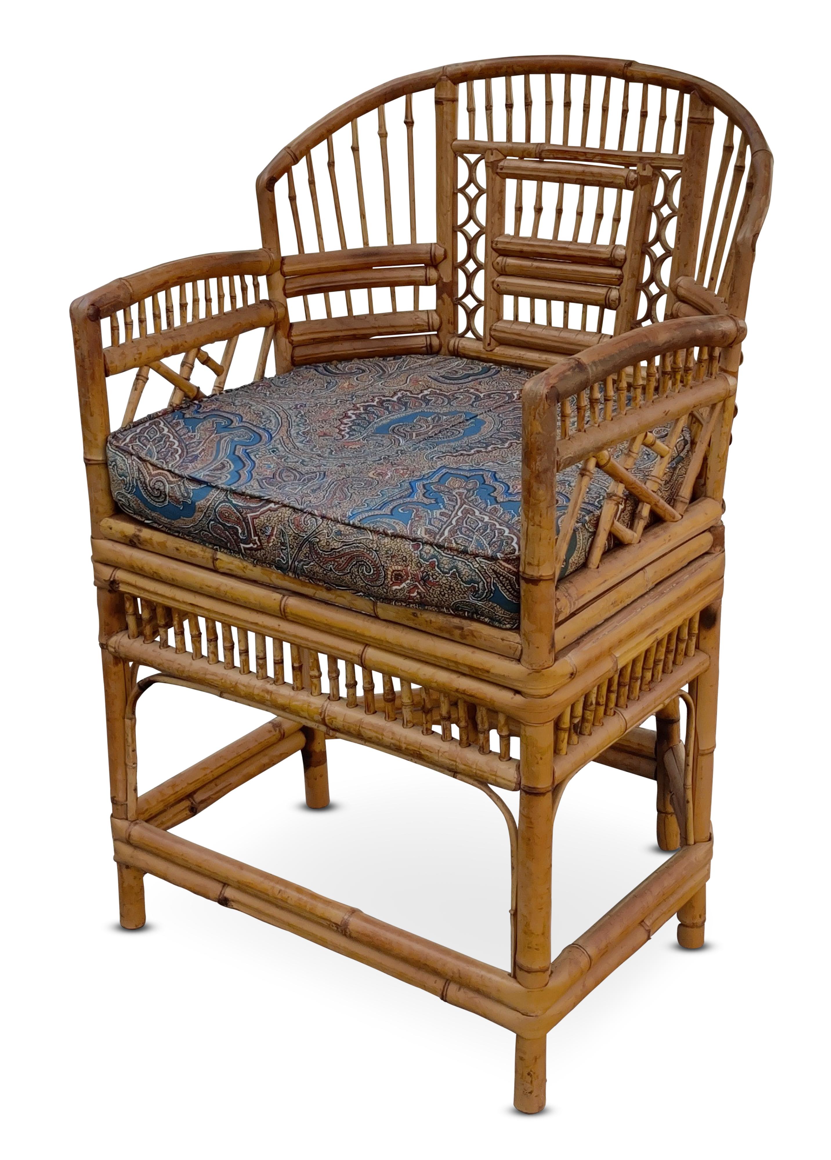 American Four Brighton Pavilion Style Bamboo Chairs by Thomasville Hollywood Regency