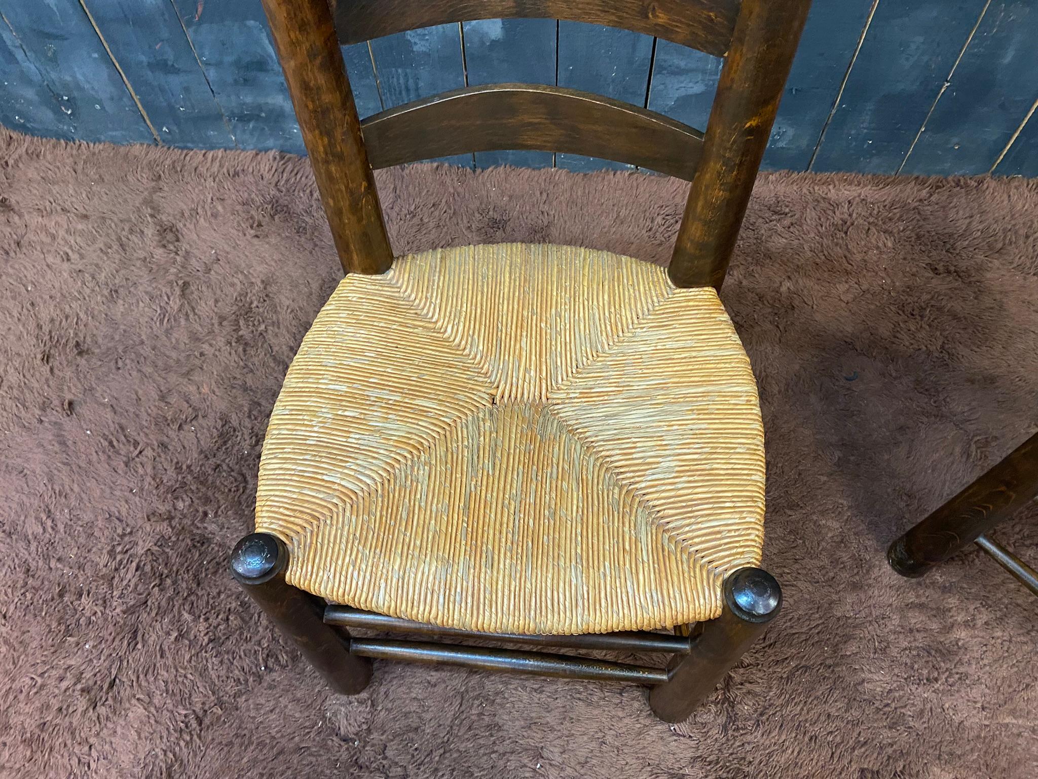 Four Brutalist Pine Chairs, circa 1950 For Sale 6