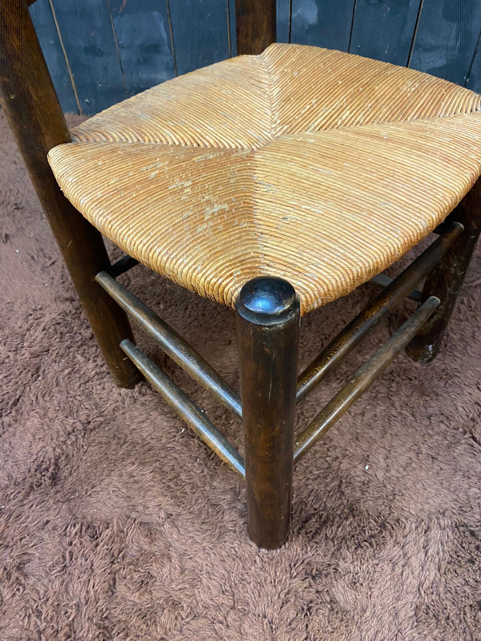 Mid-20th Century Four Brutalist Pine Chairs, circa 1950 For Sale
