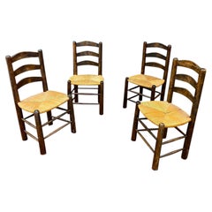 Quatre chaises « Pine » de style brutaliste, vers 1950
