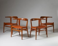 Quatre fauteuils 'Bull' modèleJH 518 Designé par Hans J. Wegner pour Johannes Hansen