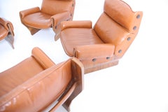 Four Canada Lounge Chairs by Osvaldo Borsani in Rosewood, Tecno, circa 1965