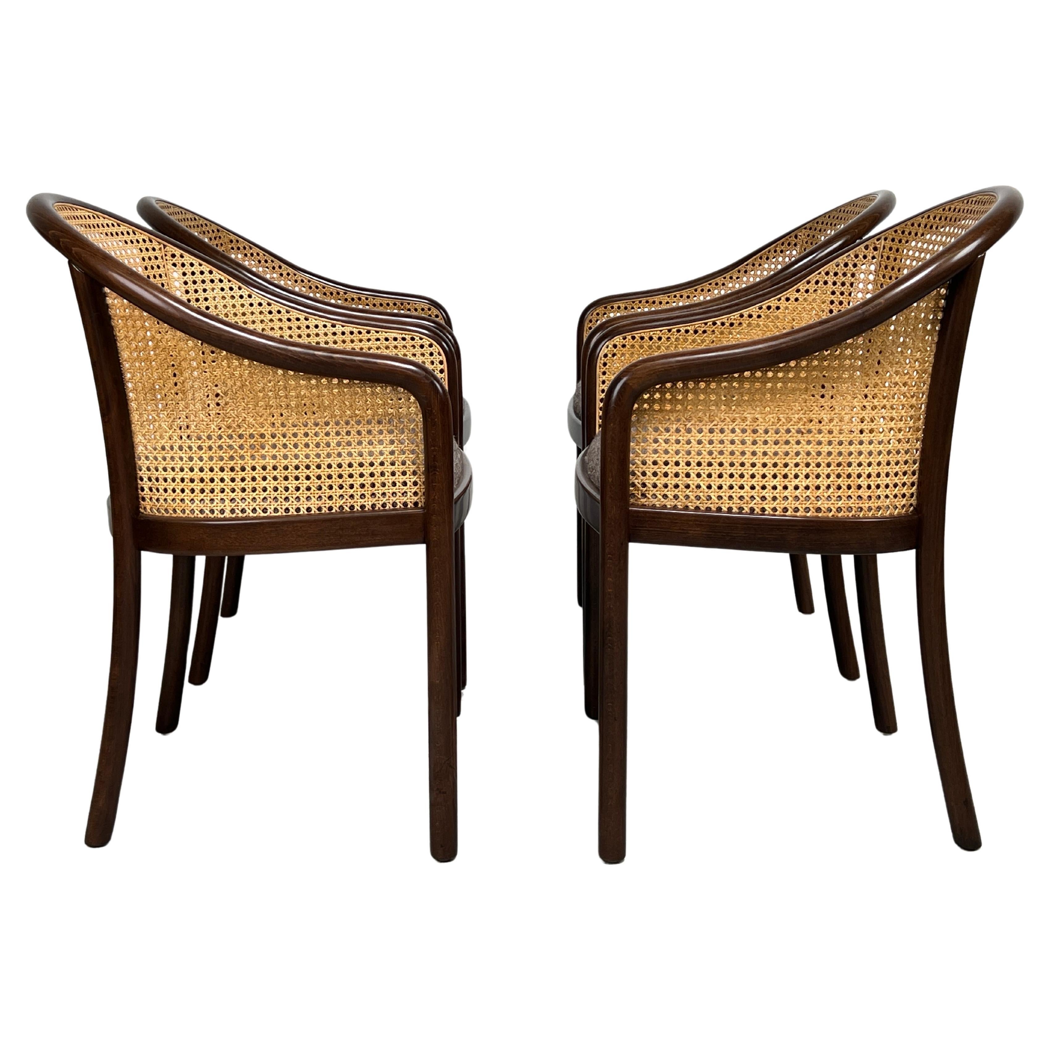 Four Cane Armchairs after Ward Bennett