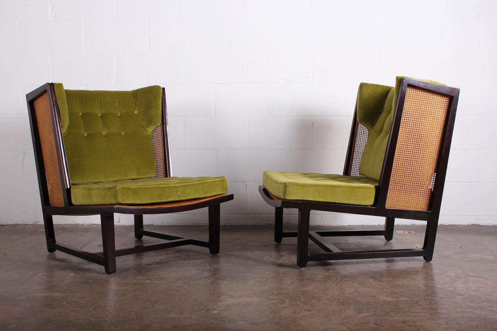 Four Cane Back Wing Chairs by Edward Wormley for Dunbar 2