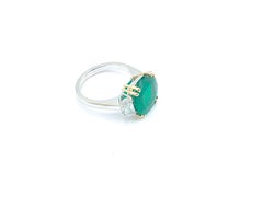 4 Carat Columbian Emerald and Diamond Three-Stone Statement Ring