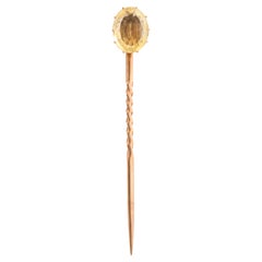 Antique Five Carat Victorian Citrine Stickpin