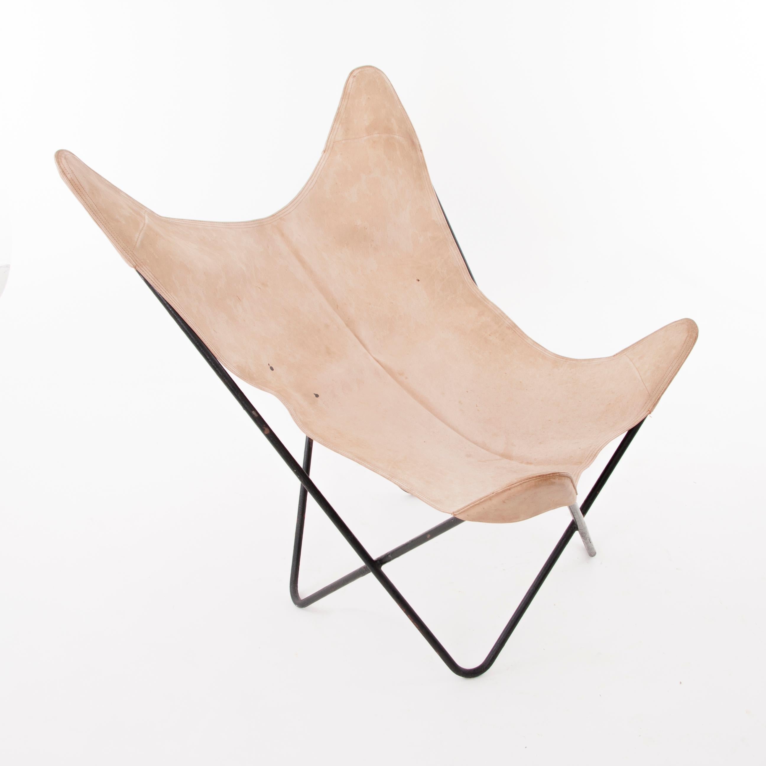 Quatre chaises Carl Aubock en cuir de cerf fabriquées sur mesure Fledermaus Sessel en vente 4