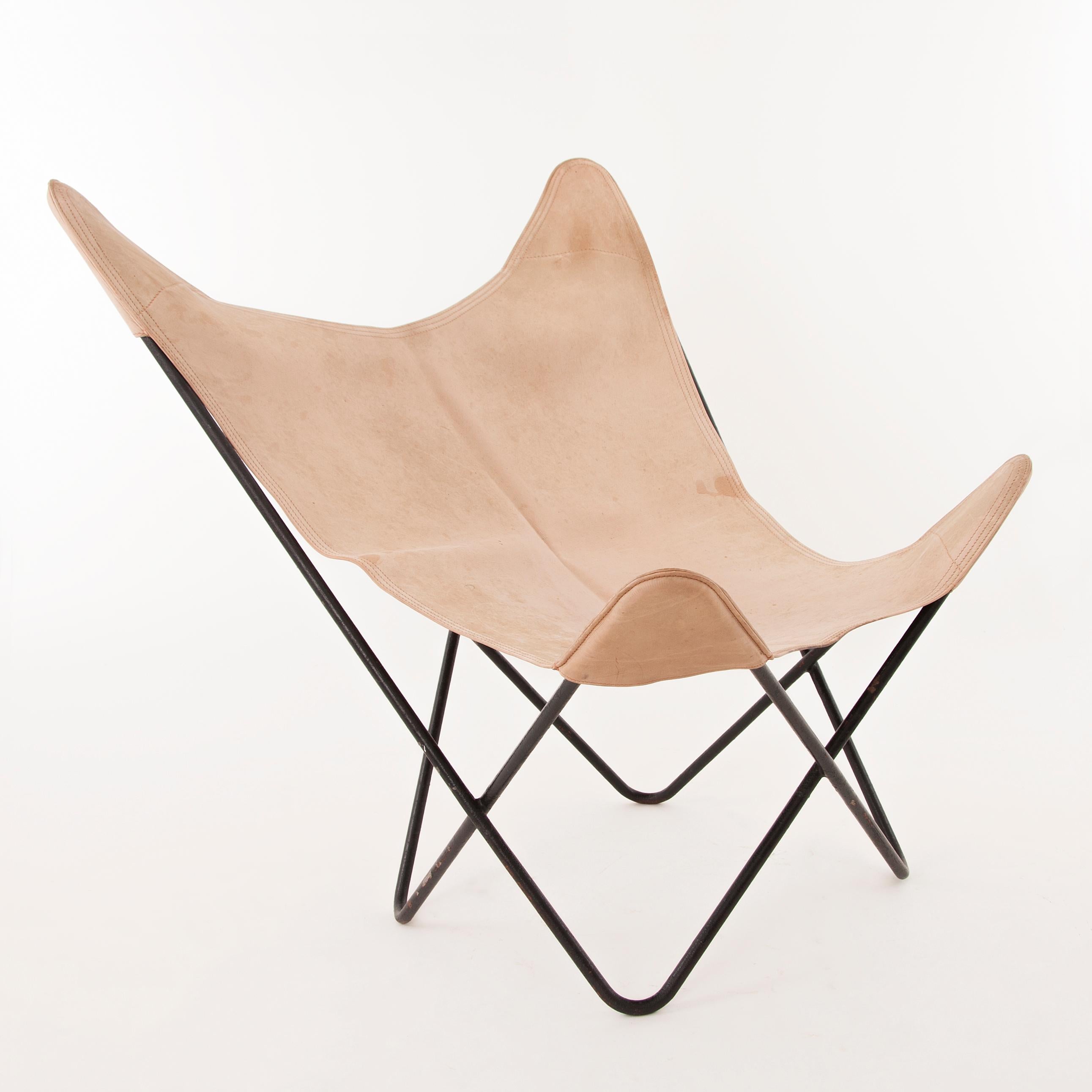 Quatre chaises Carl Aubock en cuir de cerf fabriquées sur mesure Fledermaus Sessel en vente 6