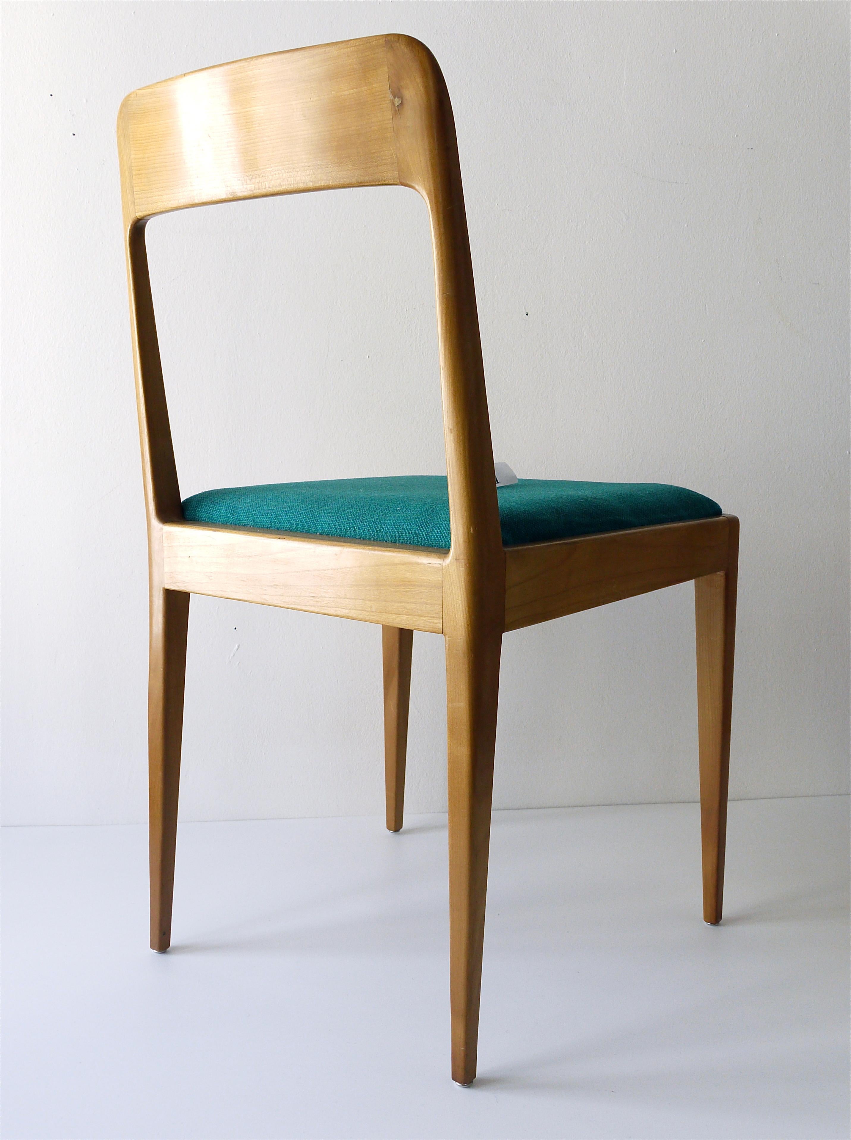 Four Carl Aubock Midcentury Walnut Chairs A7, Vienna, Austria, 1950s For Sale 4