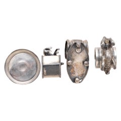 Four Cat and Dog Victorian Silverplate Napkin Rings