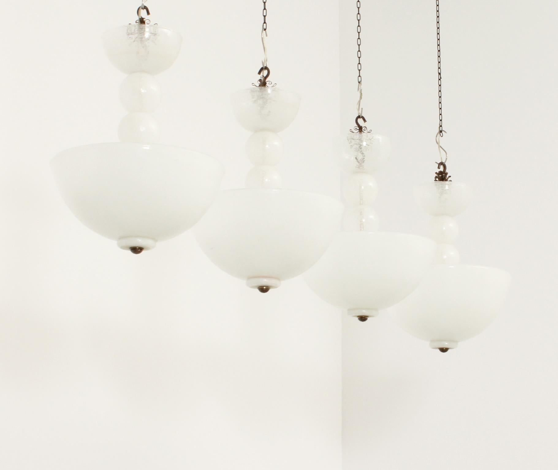 Four Ceiling Lamps by Barovier and Toso, Italy, 1950's In Good Condition In Barcelona, ES
