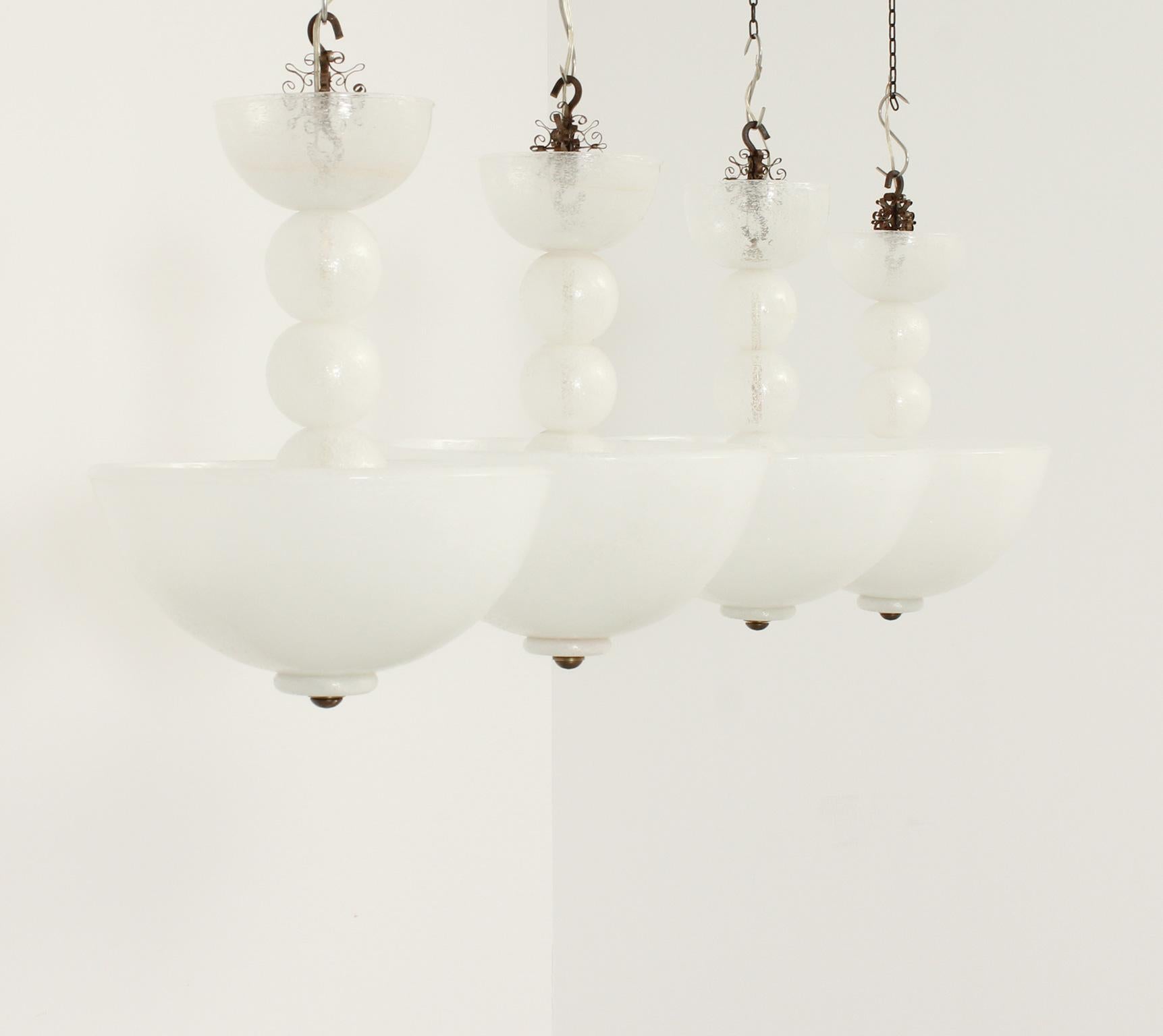 Four Ceiling Lamps by Barovier and Toso, Italy, 1950's 1