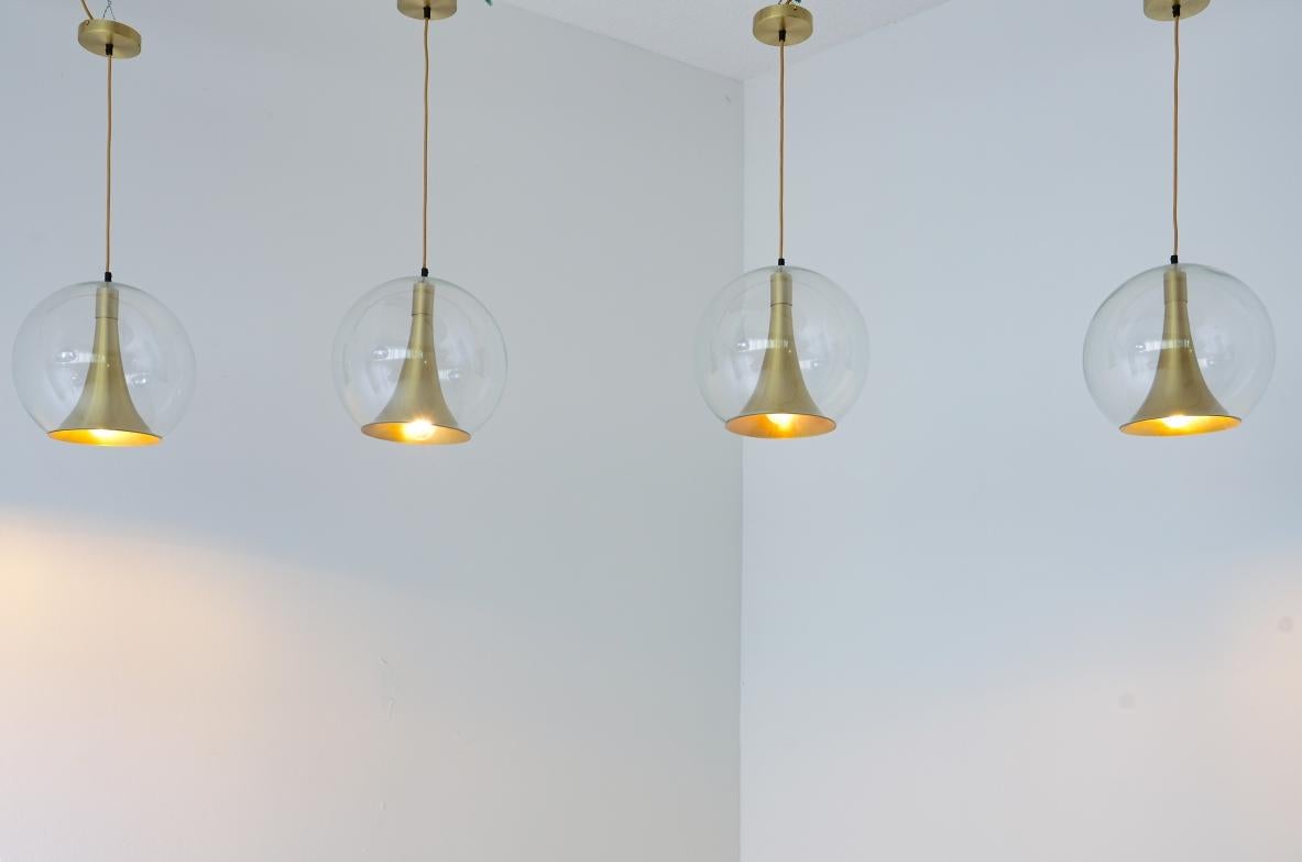 Four ceiling sphere lamps  In Excellent Condition For Sale In Milano, IT