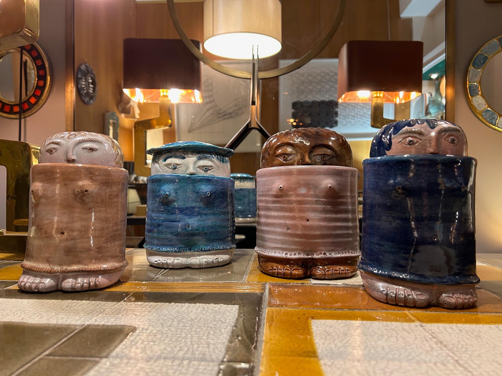 Vier Keramikkisten von Cloutier, Frankreich, 1960er Jahre (Moderne) im Angebot