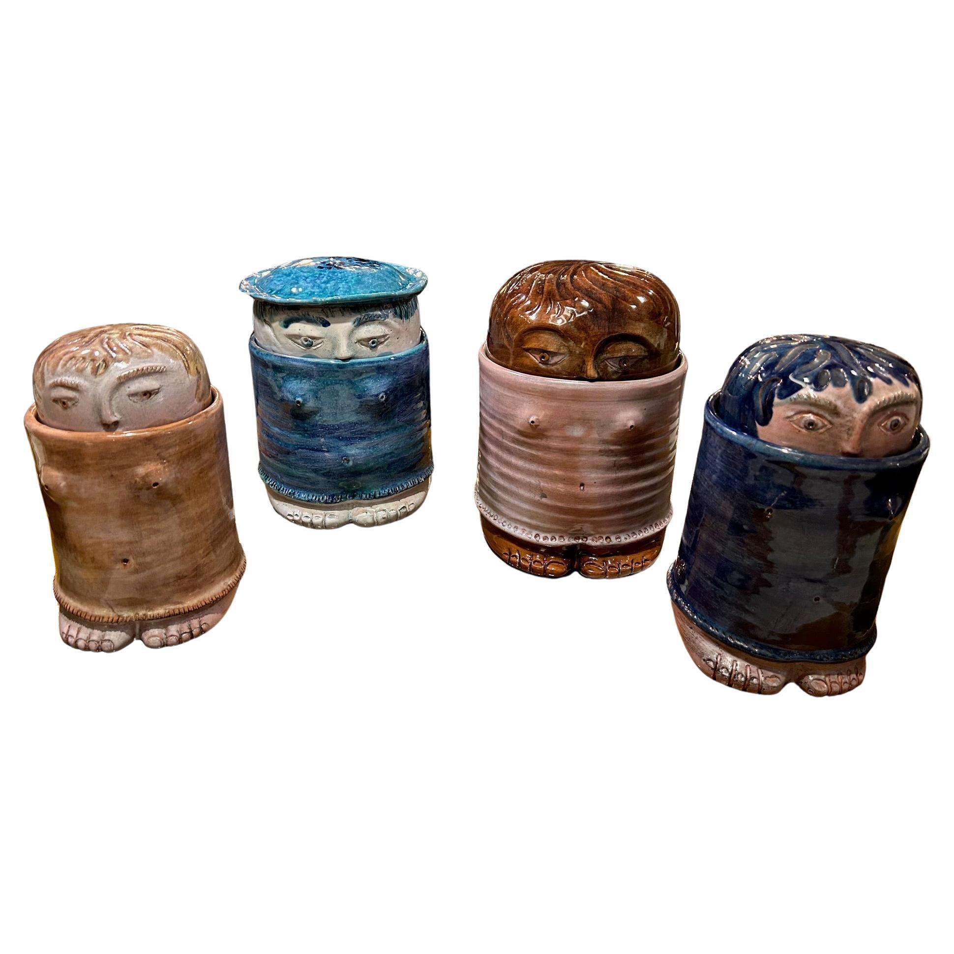 Vier Keramikkisten von Cloutier, Frankreich, 1960er Jahre im Angebot