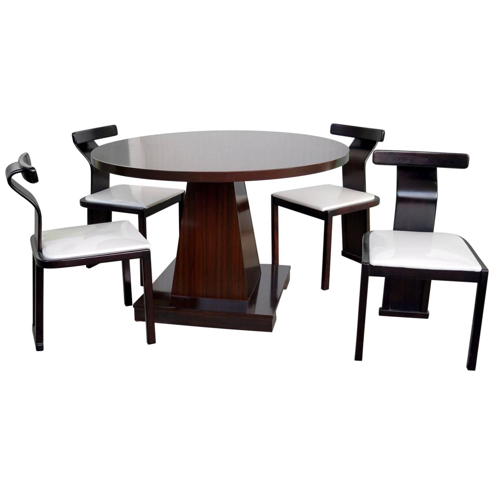 Four Chairs and Table Midcentury Set, Saporiti, Introini and Willy Rizzo Design
