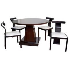 Four Chairs and Table Midcentury Set, Saporiti, Introini and Willy Rizzo Design