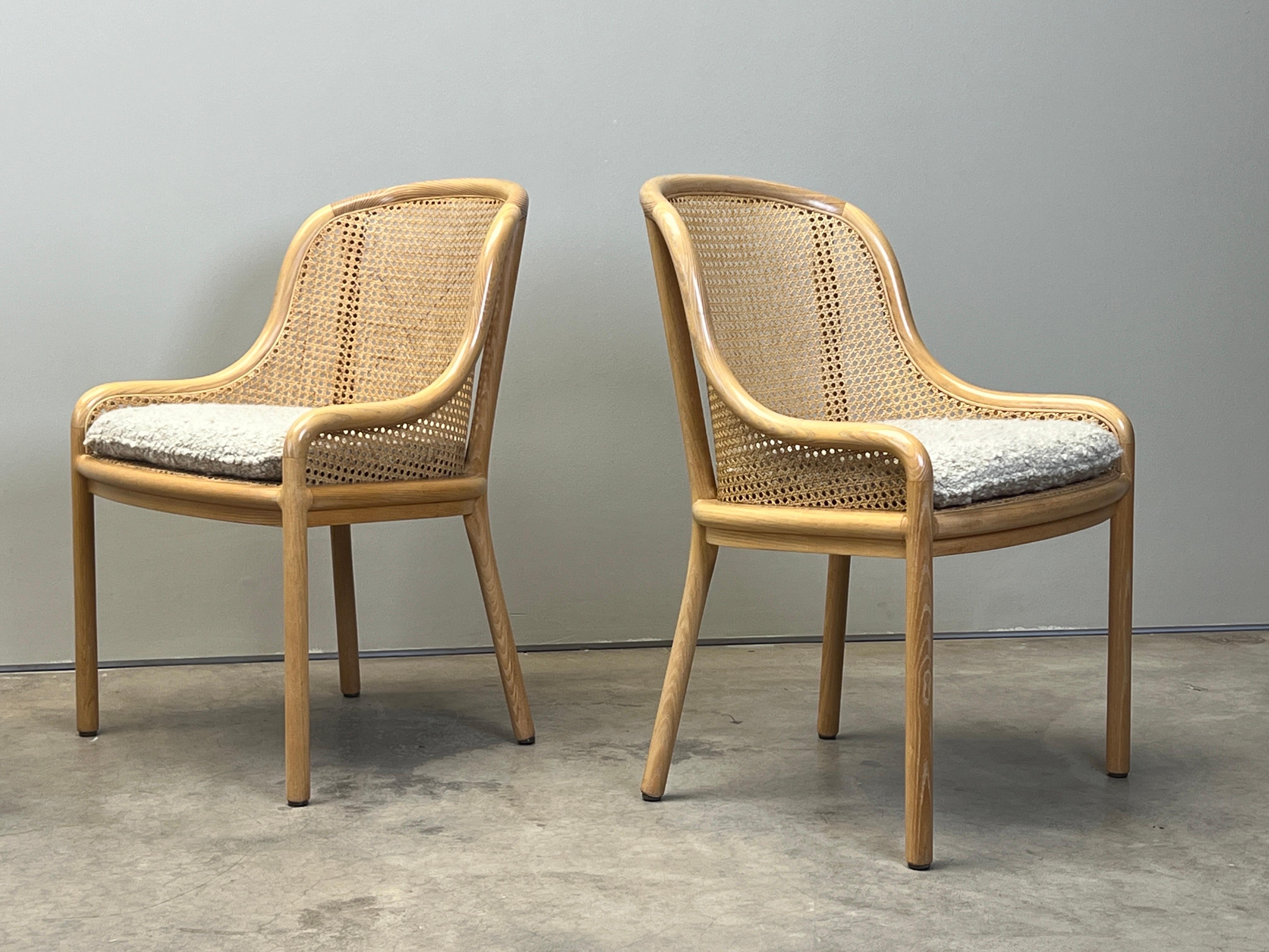 Four Chairs by Ward Bennett in Cane and Ash In Good Condition For Sale In Dallas, TX