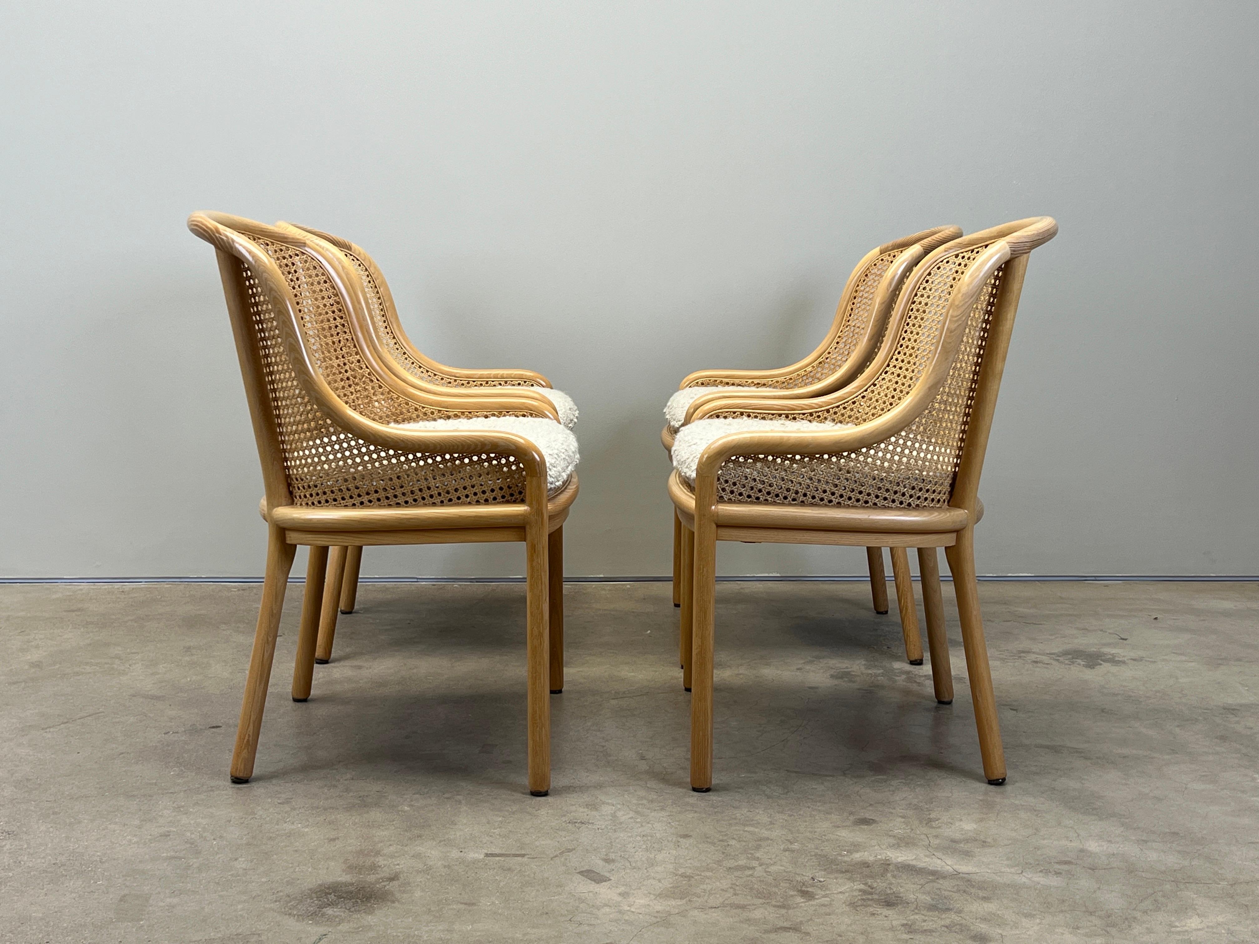 Four Chairs by Ward Bennett in Cane and Ash For Sale 1