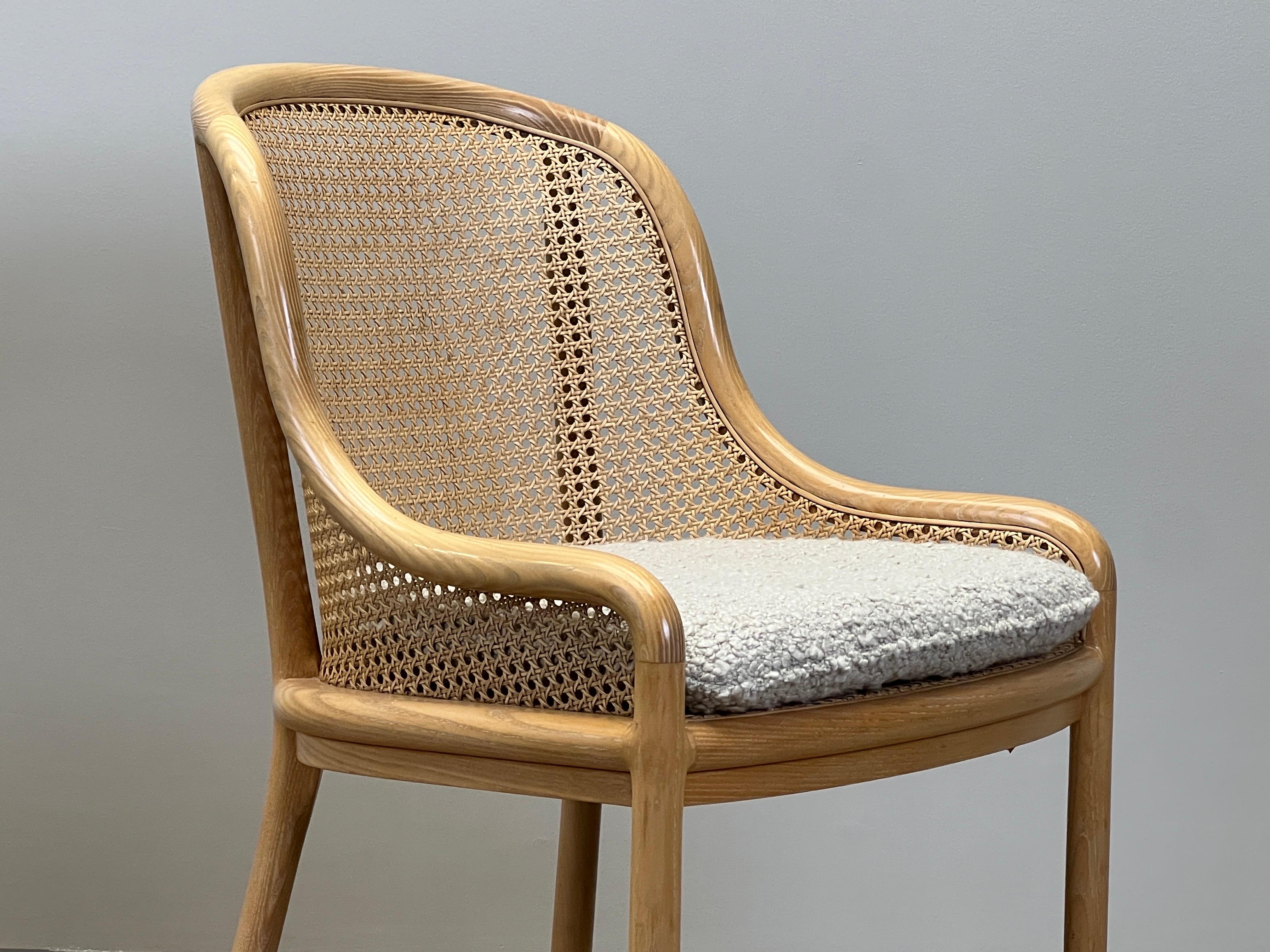 Four Chairs by Ward Bennett in Cane and Ash For Sale 4