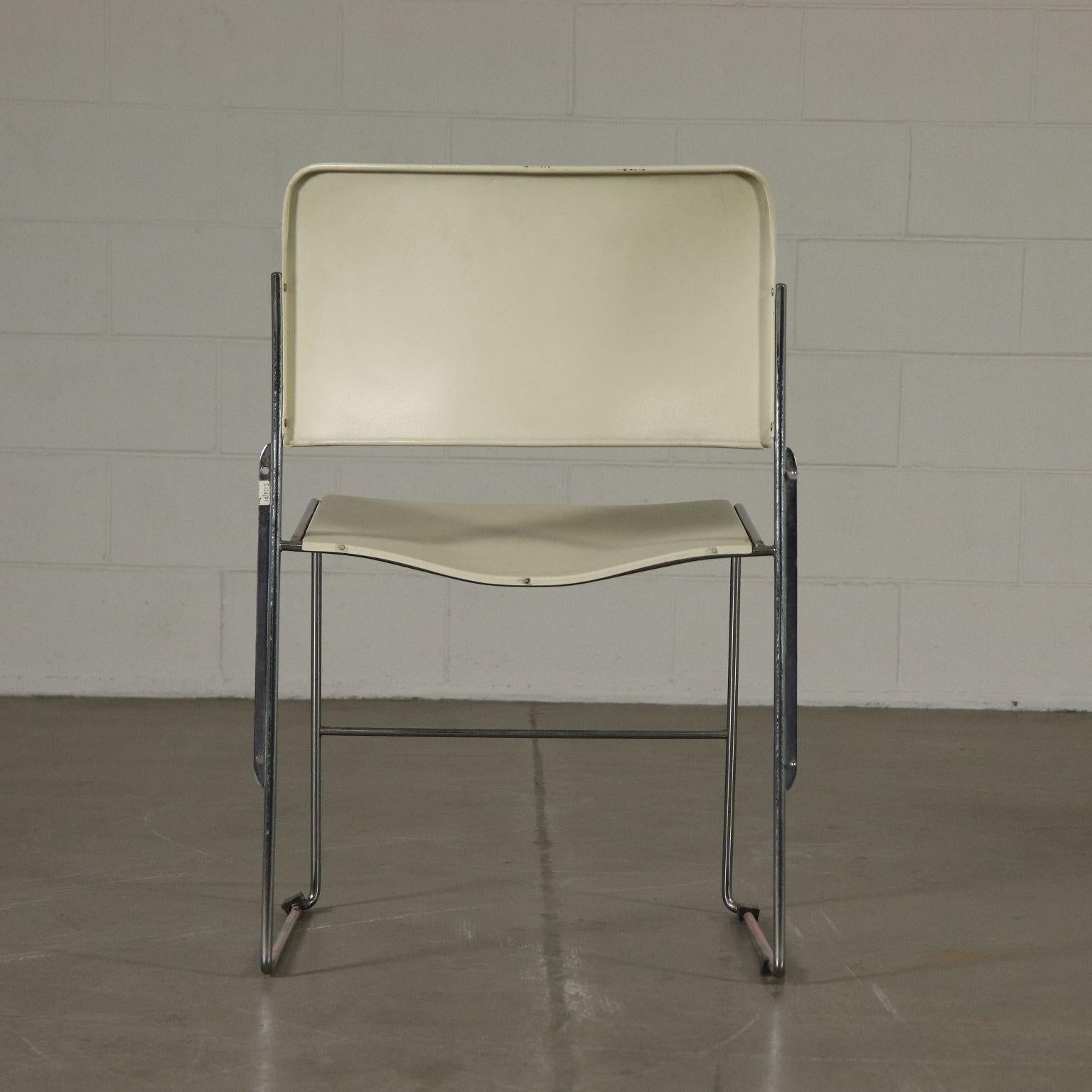 Four Chairs David Rowland for GF Forniture Steel Metal, Italy, 1960s-1970s 3