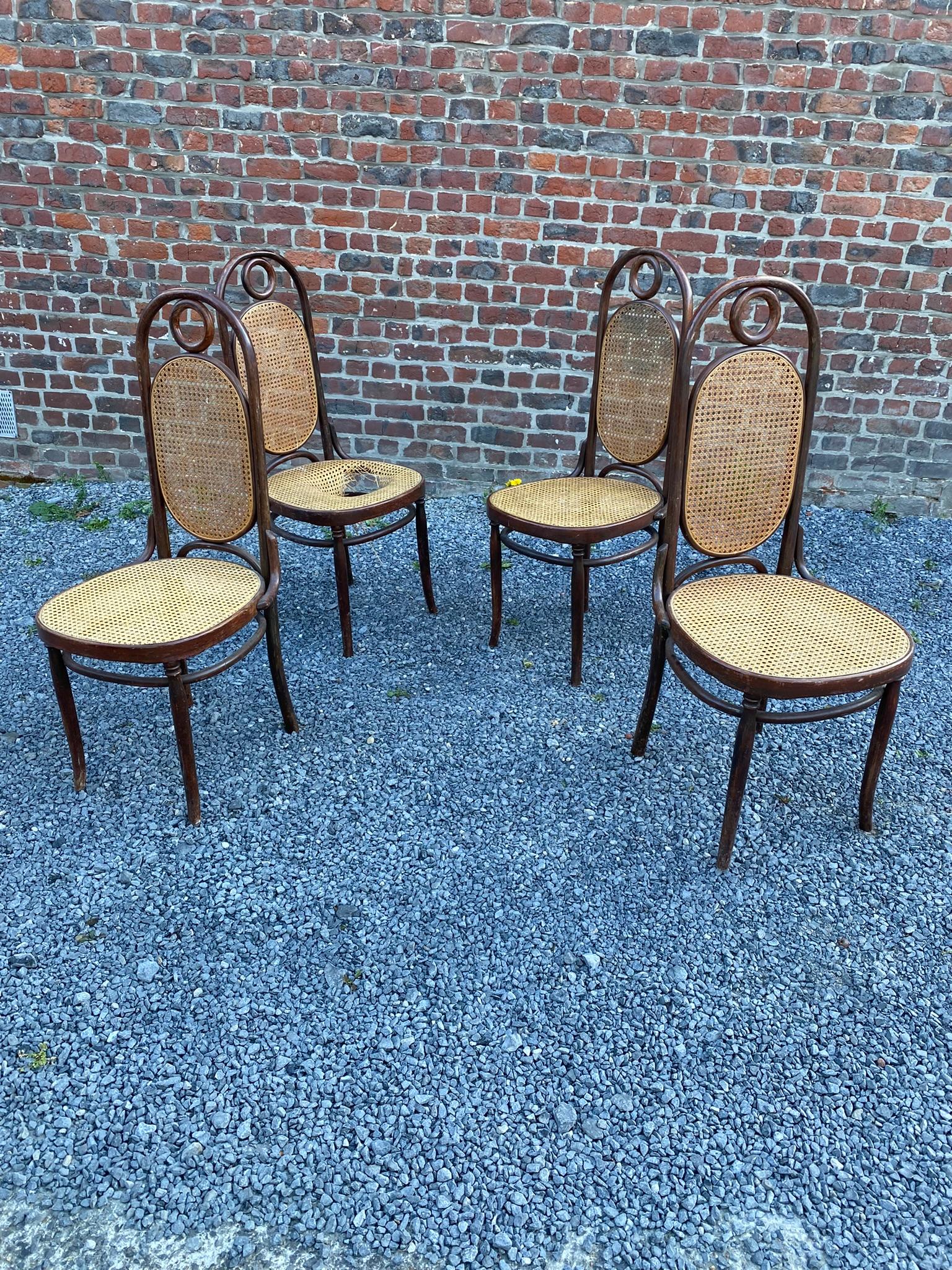 Four Chairs in the Thonet Style, circa 1900 For Sale 3