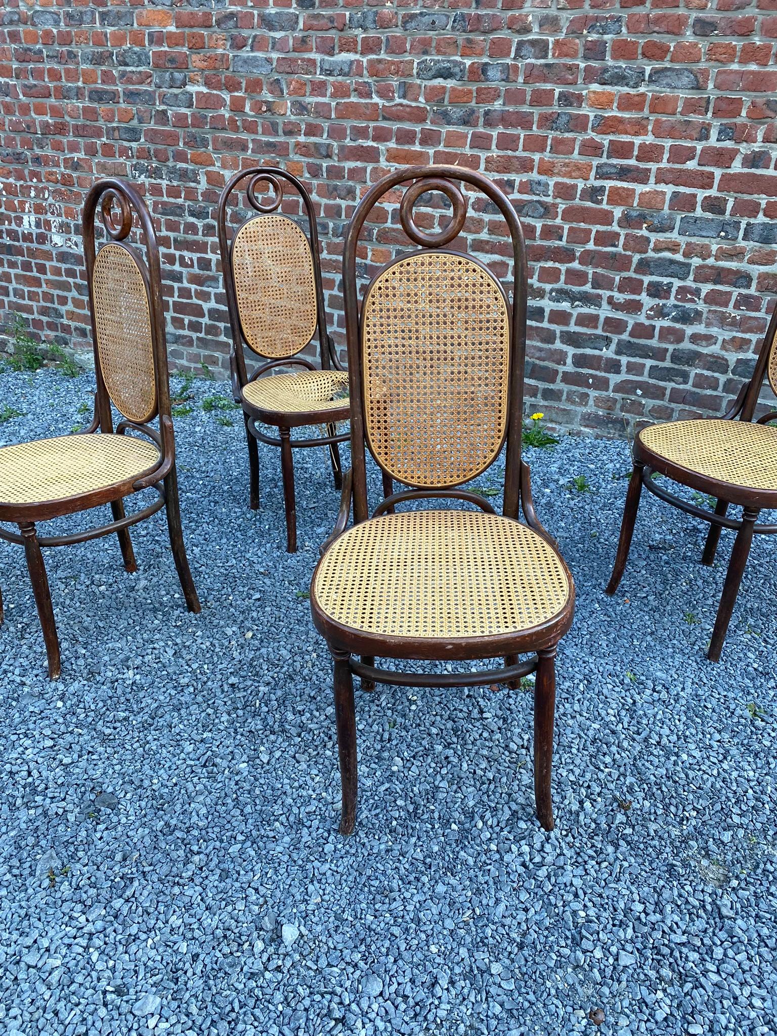 4 Chairs in the Thonet style, circa 1900.
 