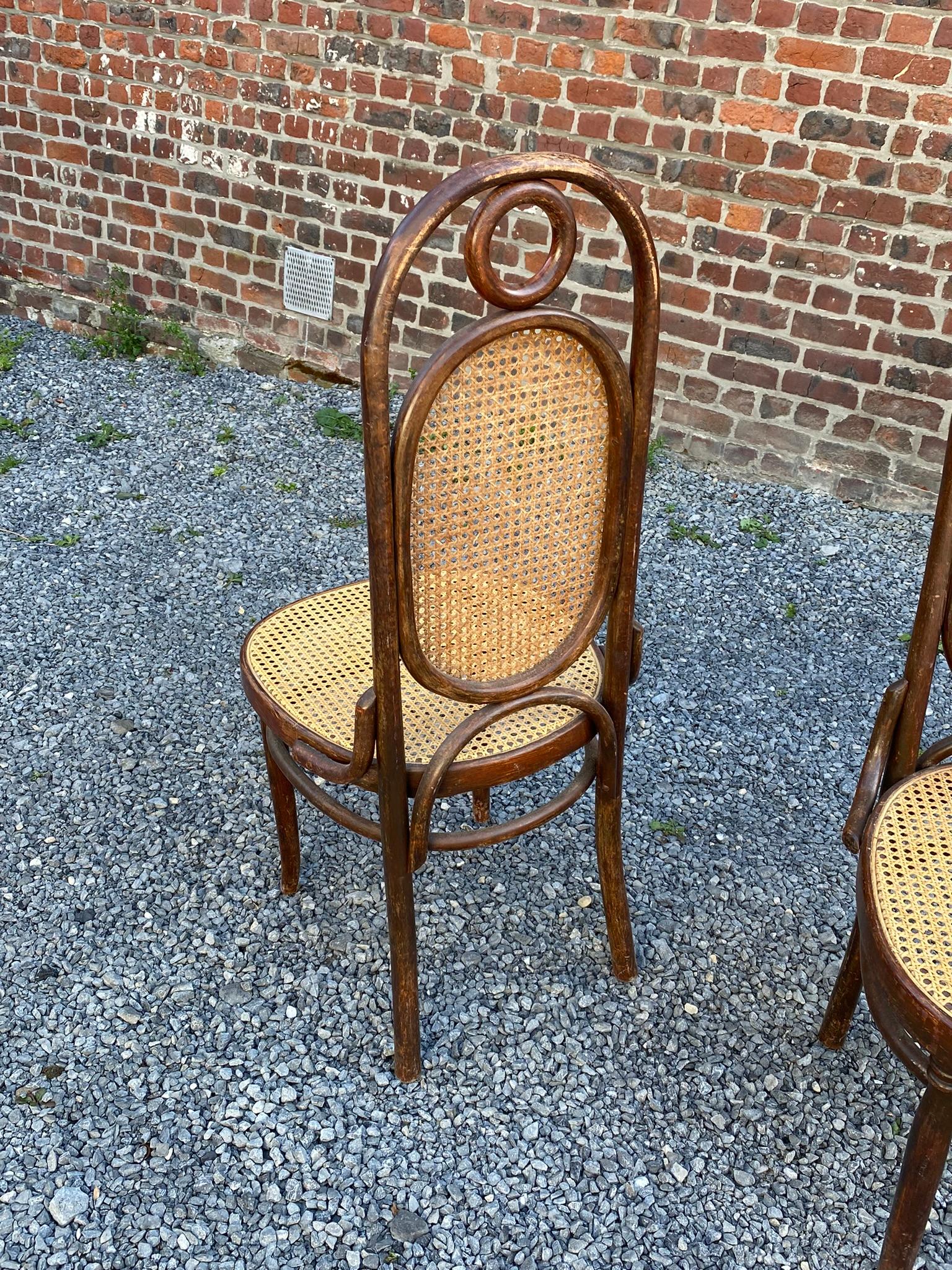 Beech Four Chairs in the Thonet Style, circa 1900 For Sale