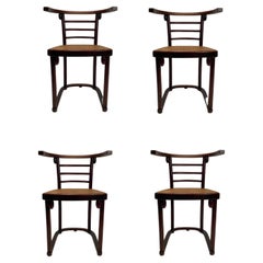 Antique Four chairs mod. Fledermaus, Josef Hoffmann for Thonet, 1910s