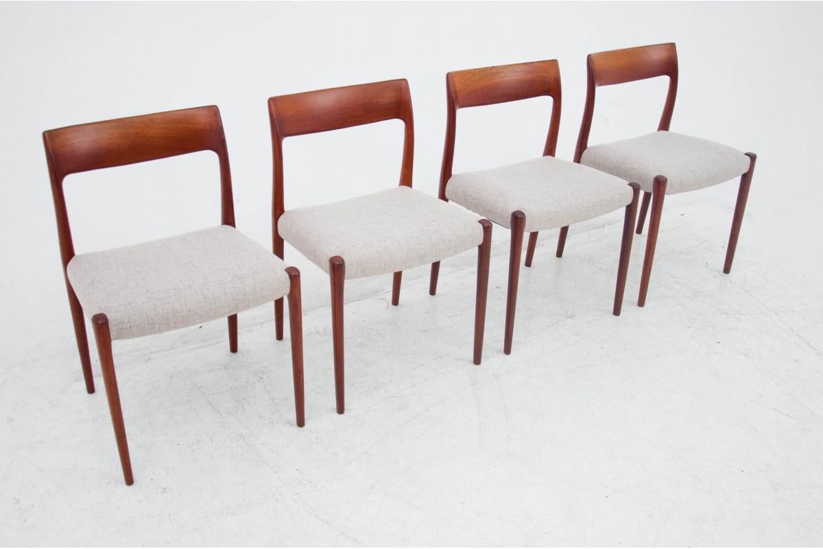 Four Chairs Model 77, Designed by N. O. Møller, Denmark, 1950s 4